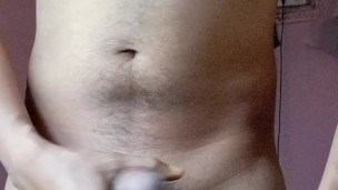 French Indian breed man playing his dick and masturbating