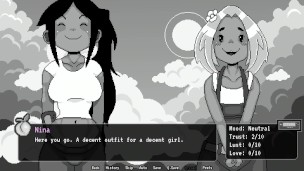 Juicy Futa new girlfriend on the island gave a juicy blowjob, sperm flowed through her nose