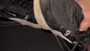 Another cumshot on my friends nike shoes