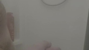 Shower time with a hard cock