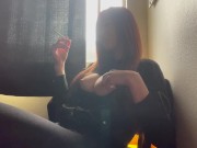 Artemisia Love Italian Big Tits Milf Solo Smoking Session Tits Play Full Video on OF 14/16