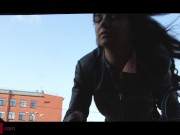 Brunette teen with natural tits fucked in reverse cowgirl 3/16