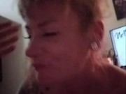 Fucking my wife from behind then she licks up all the cum and deep throats daddy's cock. 16/16