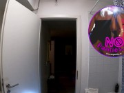 Sexy and Hot Brunette Beauty takes her Transparent Lingerie Panties Off in the Bathroom while doing Make up 11/16