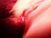 Close-up of fucking her pussy.