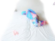 Colourful catsuit selfbondage hogtie - Screenshot 11 of 16 - HD