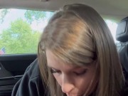 REAL TINDER DATE! Real stranger fucks my throat and pounds my pussy in my backseat in public 1/16