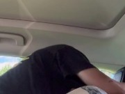 REAL TINDER DATE! Real stranger fucks my throat and pounds my pussy in my backseat in public 14/16