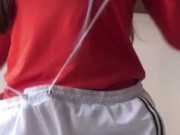 Hot Petite Striptease Her Wetsuits And Showing Her Ass And Hairy Pussy