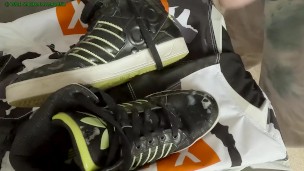 Cum on Adidas Hardcourt and cutting them