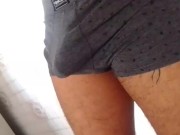 Exercising with a huge dick