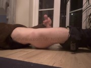 TEASER: Big cock masturbated by the balcony until cumming over myself. Video out 19/11/24