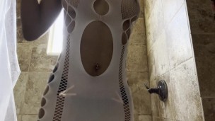 See Through Sheer Dress in Shower Try On Haul.