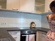 Hottest Brunette Sexy and Horny Petite Girl wears a Sundress No Panties to Show her Round Ass with Tight Pussy 1/16