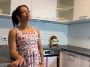 Hottest Brunette Sexy and Horny Petite Girl wears a Sundress No Panties to Show her Round Ass with Tight Pussy 10/16