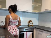 Hottest Brunette Sexy and Horny Petite Girl wears a Sundress No Panties to Show her Round Ass with Tight Pussy 12/16