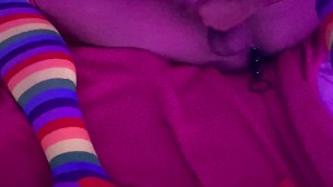 Transgirl Masturbates Ass Filled With Anal Beads