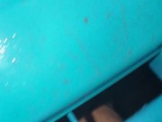 Masturbating naked outside during a storm, my girlfriend would look sexy wet and enjoy this so much