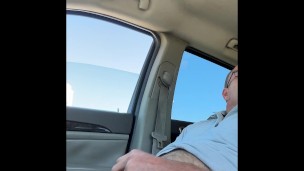 Man masturbating and cumming in public