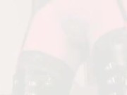 Lusty dom has erotic lesbian loving licking Tinkerbell pussy and fucking double end dildo 2/16