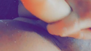 Lonely blonde with big boobs fucks herself