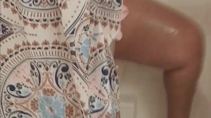 Wife gets caught playing with her pussy in the shower by husband