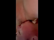 Fuck in the kitchen, spank her with a whip, hair pulling and pussy eating closeup 11/16