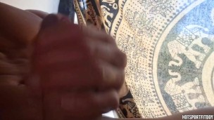 Sexy solo guy humping bed in a Campervan - cumming in a public place