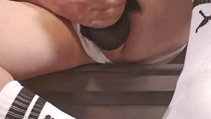 Puma sweatsocks and black Chinese nylon sheers