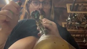 BBW step mom milf 420 smoking fetish wake and bake bong hits