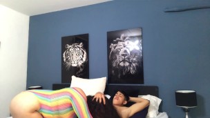 I give my stepbrother's cock a blowjob and he fills me with milk