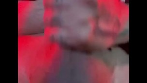 Stroking my wet cock to my bit tit latina