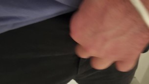 Pissing in the college , releasing the pressure with massive loud fart