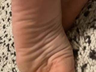 Only feet and very close view for my perfect dry feet after bath