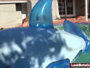 He is getting a blowjob from all of his four sexy friends 5/16