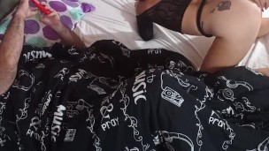 I give my stepdad's cock a blowjob.