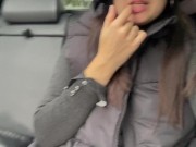 Solo girl masturbation public in taxi while driver isn't looking 16/16