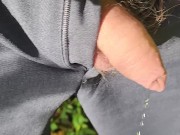 Pissing on the sunny day outdoor