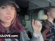 Babe sharing behind the porn scenes details about daily life and Halloween plans while hubby drives down the road - Lelu Love 10/16