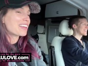 Babe sharing behind the porn scenes details about daily life and Halloween plans while hubby drives down the road - Lelu Love 11/16
