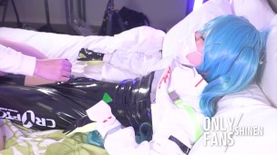 【Hatsune Miku】💙Creampie in Leggings, Race queen cosplayer, hentai japanese shemale cosplay 4