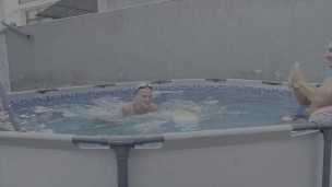 Pool party for Russian slut ends in gangbang with DP - 1.197