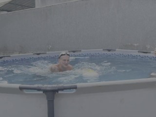 Pool party for Russian slut ends in gangbang with DP – 1.197