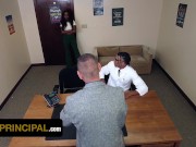 Interracial Threesome - Naomi Foxxx Fucks Her Stepson and the School Principal 2/16