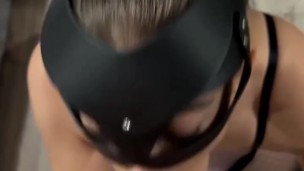 Amateur Milf gives professional sloppy Blowjob