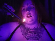 Hot goth witch titty wax