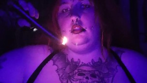 Hot goth witch titty wax