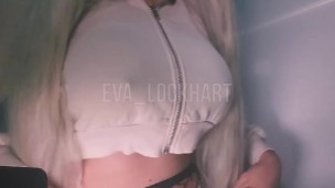 Asian sissy caged and plugged shows feet and jerks hard cock