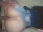 Curly Redhead PAWG in Denim Shorts Gets Her Tight Pussy Pounded Raw Doggystyle Until Creampie POV