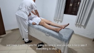 The doctor performs several exams on the patient's ass and pussy before eating her ass